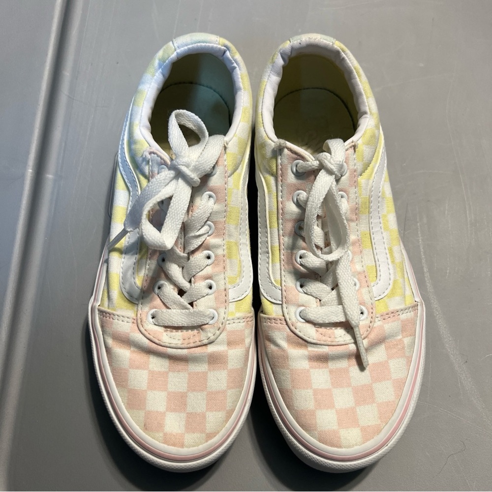 Vans Off The Wall Ward Multi/white Ckrbrd Missy`s Skate Sneakers Sz 4 Pastel - Picture 5 of 8